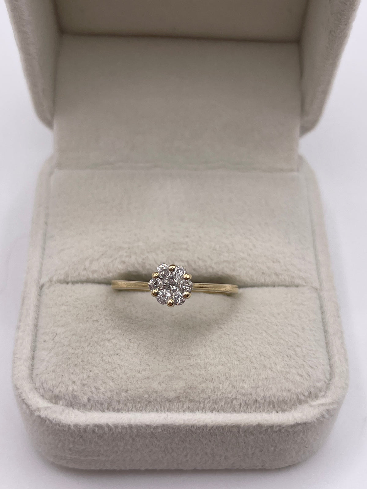 9ct gold diamond cluster ring