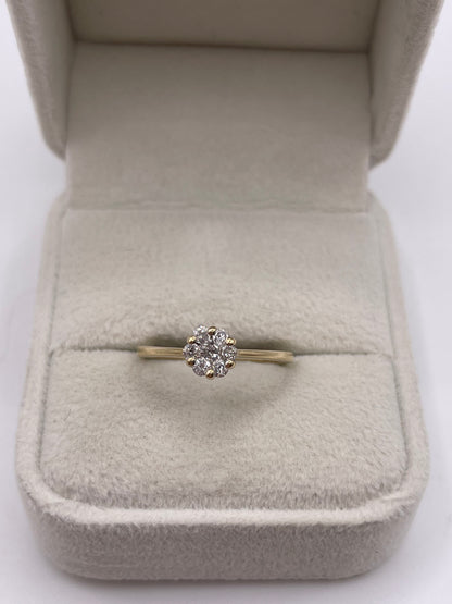 9ct gold diamond cluster ring