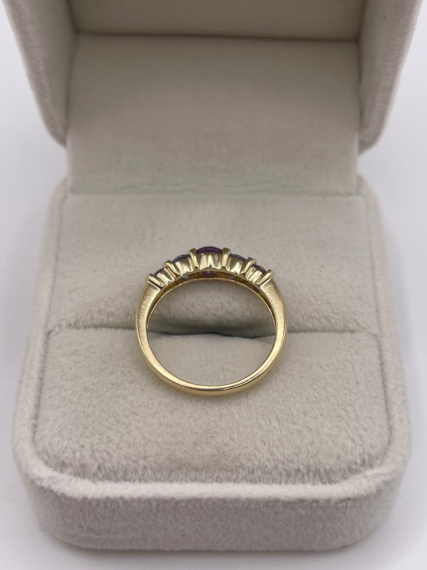 9ct gold amethyst and tanzanite ring
