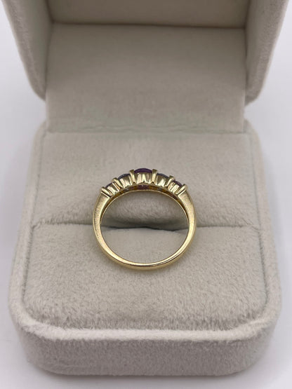 9ct gold amethyst and tanzanite ring
