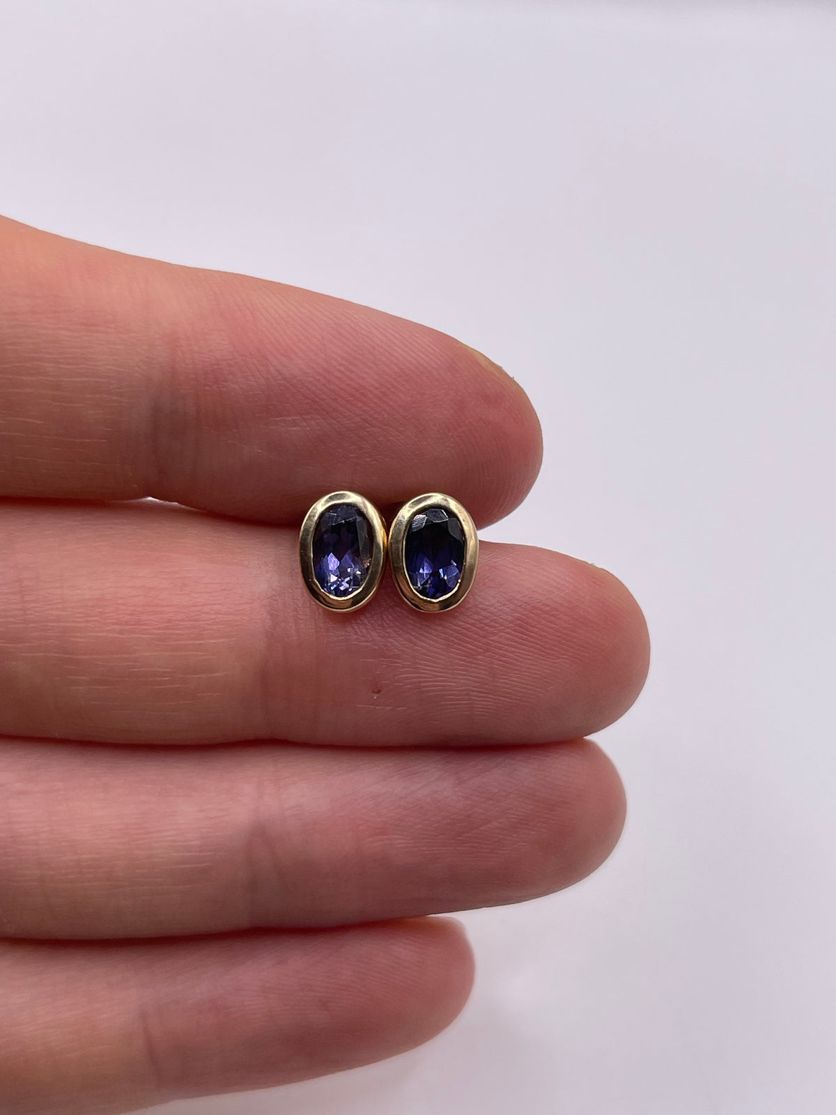 9ct gold iolite earrings