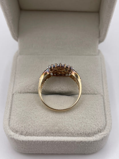 9ct gold diamond cluster ring