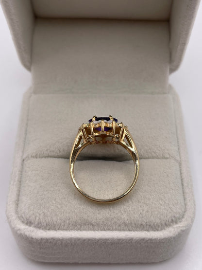 9ct gold amethyst and opal ring