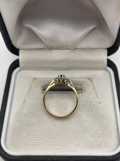 9ct gold sapphire and diamond ring