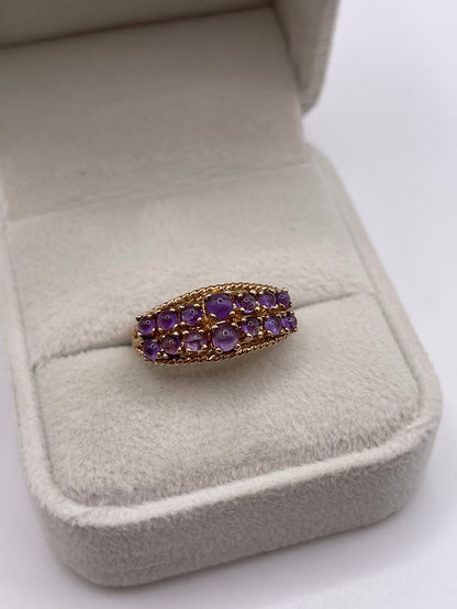 9ct rose gold cabochon amethyst ring