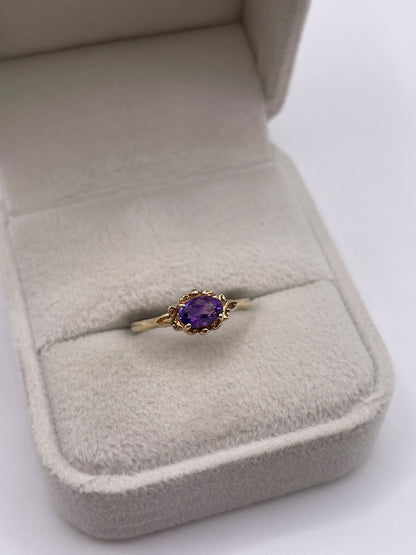 9ct gold amethyst ring