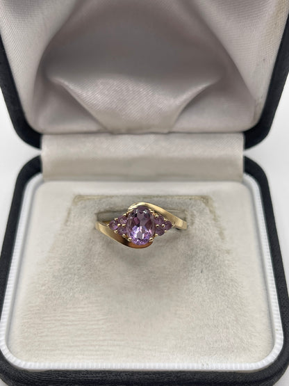 9ct gold amethyst ring