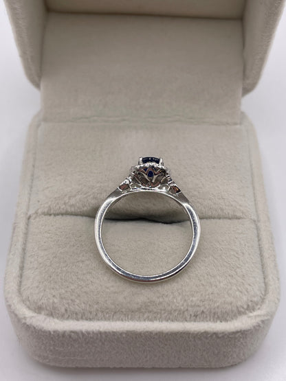 9ct white gold sapphire and diamond ring