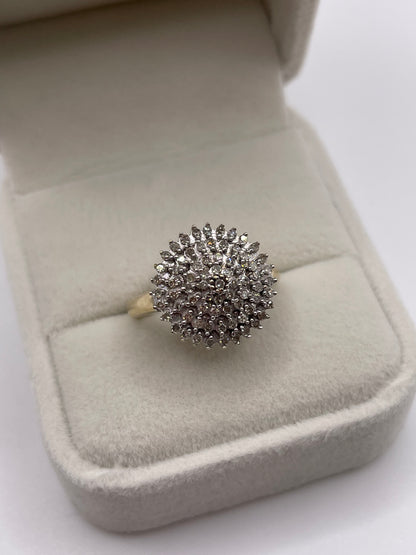 9ct gold diamond cluster ring