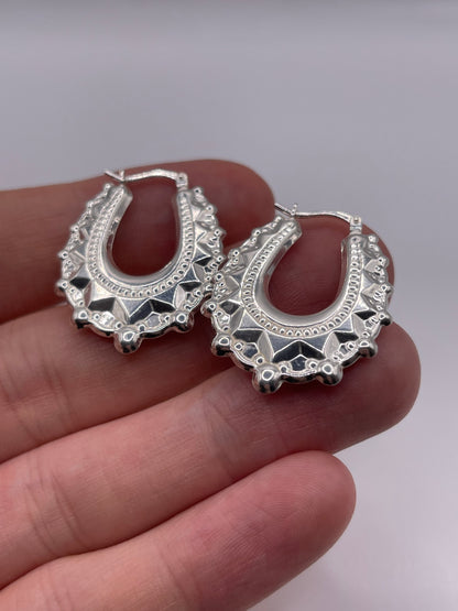 Silver creole earrings