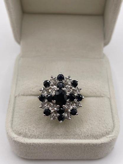 9ct gold sapphire and diamond ring