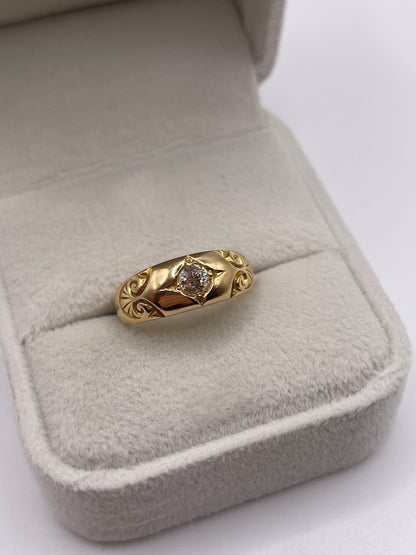 Antique 18ct gold diamond gypsy ring