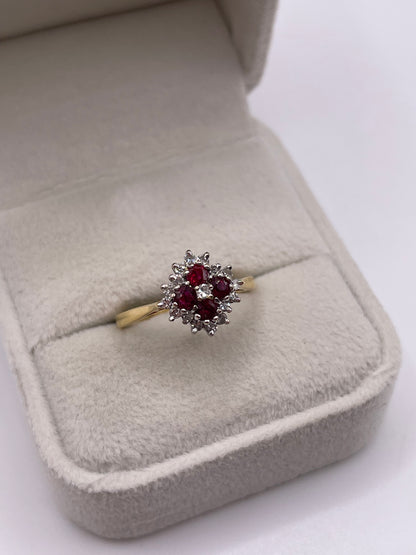 18ct gold ruby and diamond ring