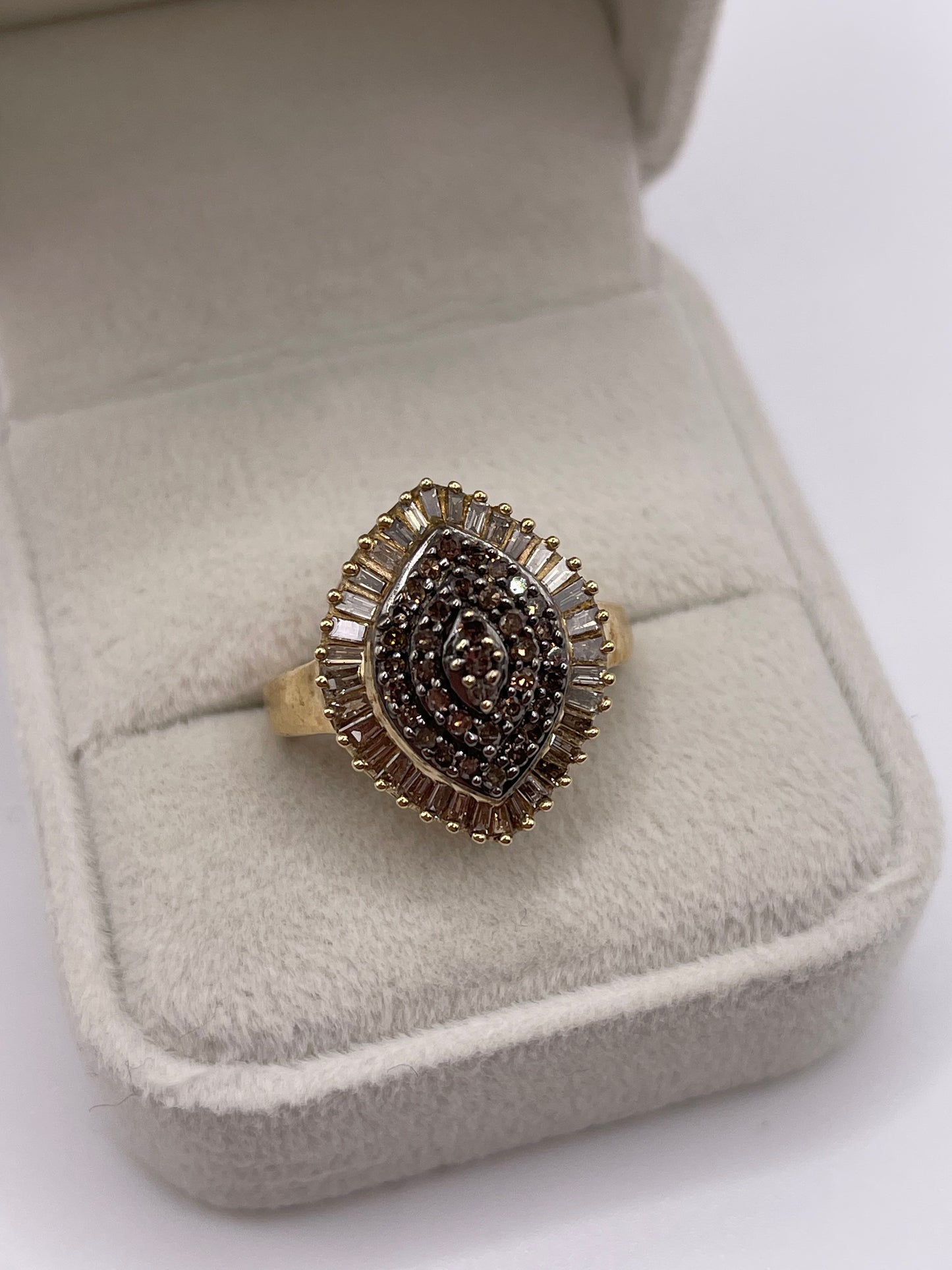 9ct gold 1ct diamond cluster ring