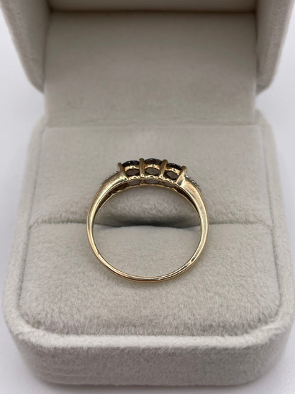 9ct gold quartz and diamond ring