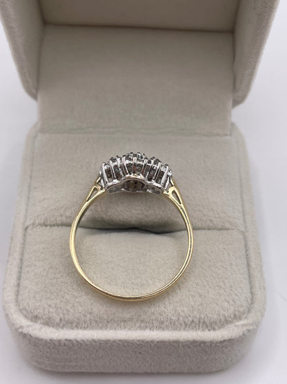 9ct gold aquamarine and diamond ring
