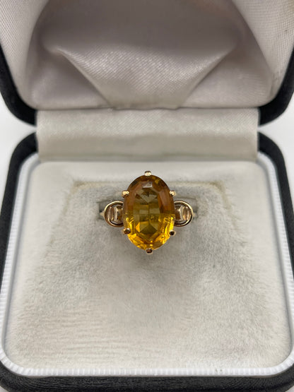 9ct gold citrine ring