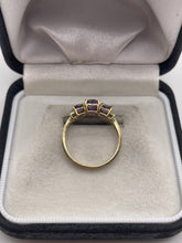 Load image into Gallery viewer, 9ct gold amethyst and diamond ring
