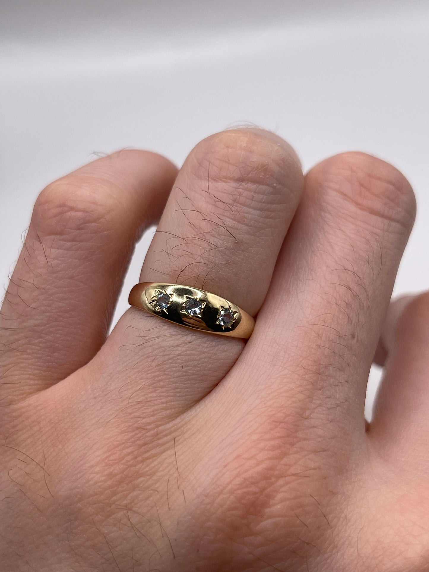 9ct gold topaz gypsy ring