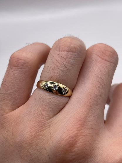 9ct gold topaz gypsy ring