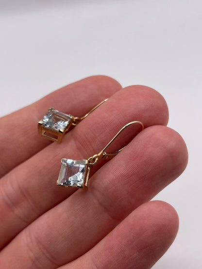 9ct gold aquamarine earrings