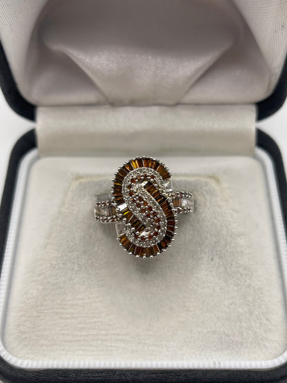 9ct white gold diamond cluster ring