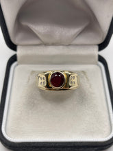 Load image into Gallery viewer, 9ct gold ruby and diamond ring
