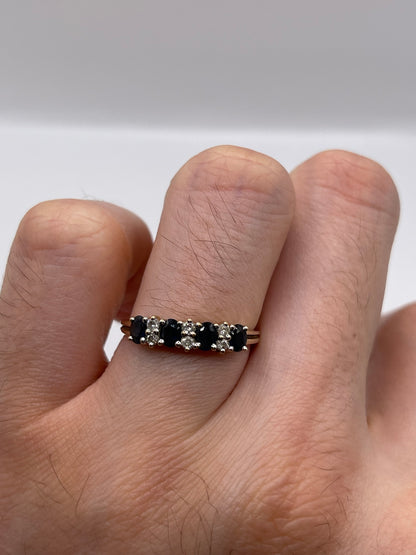 9ct gold sapphire and diamond ring