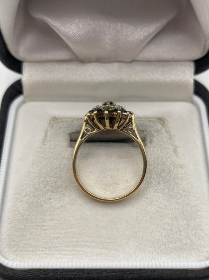 9ct gold sapphire and diamond ring