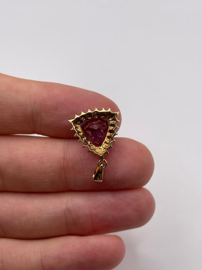 9ct gold topaz and diamond pendant