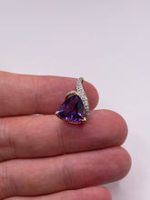 Load image into Gallery viewer, 9ct gold amethyst and diamond pendant
