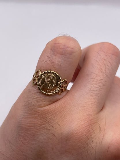 9ct gold coin ring