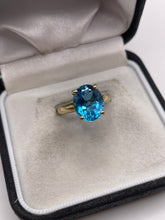 Load image into Gallery viewer, 9ct gold blue topaz ring
