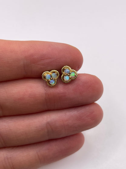9ct gold opal earrings
