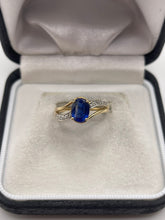 Load image into Gallery viewer, 9ct gold kyanite and diamond ring
