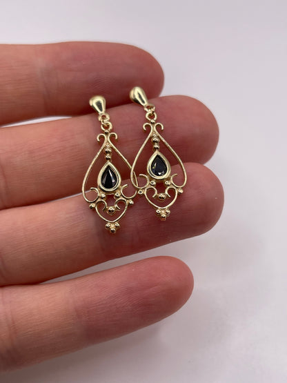 9ct gold sapphire earrings