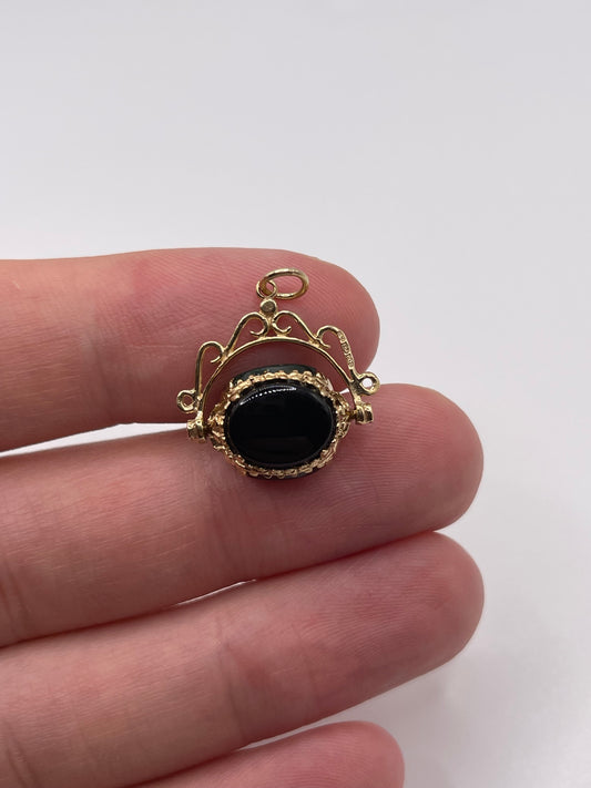 9ct gold multi gemstone fob pendant