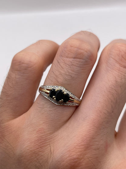 9ct gold sapphire and diamond ring