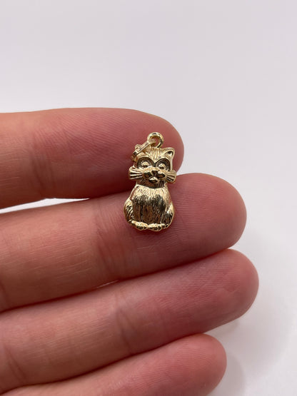9ct gold cat charm