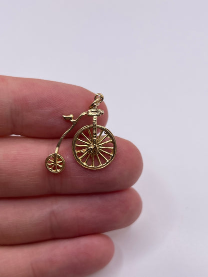 9ct gold penny farthing charm