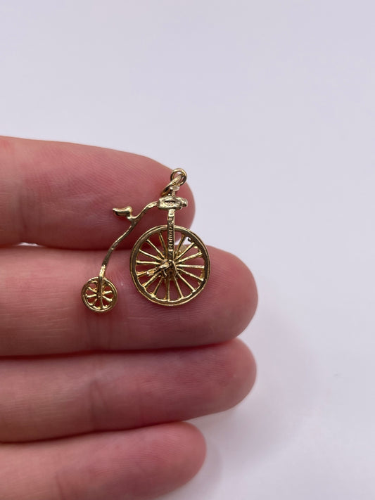 9ct gold penny farthing charm