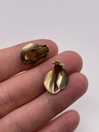Silver enamel earrings