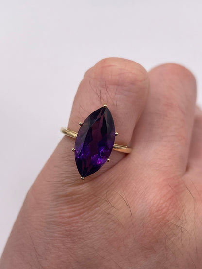 9ct gold amethyst ring