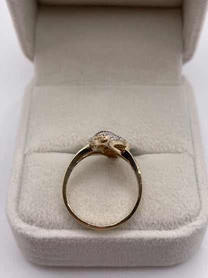9ct gold diamond cluster ring
