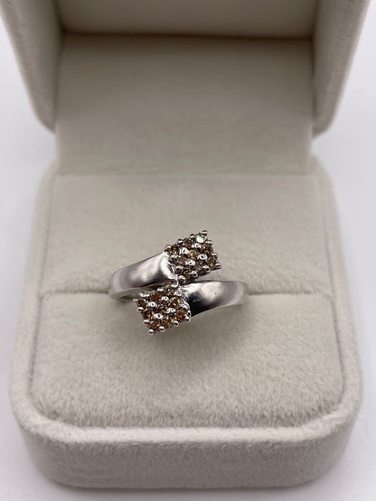 9ct white gold diamond cluster ring
