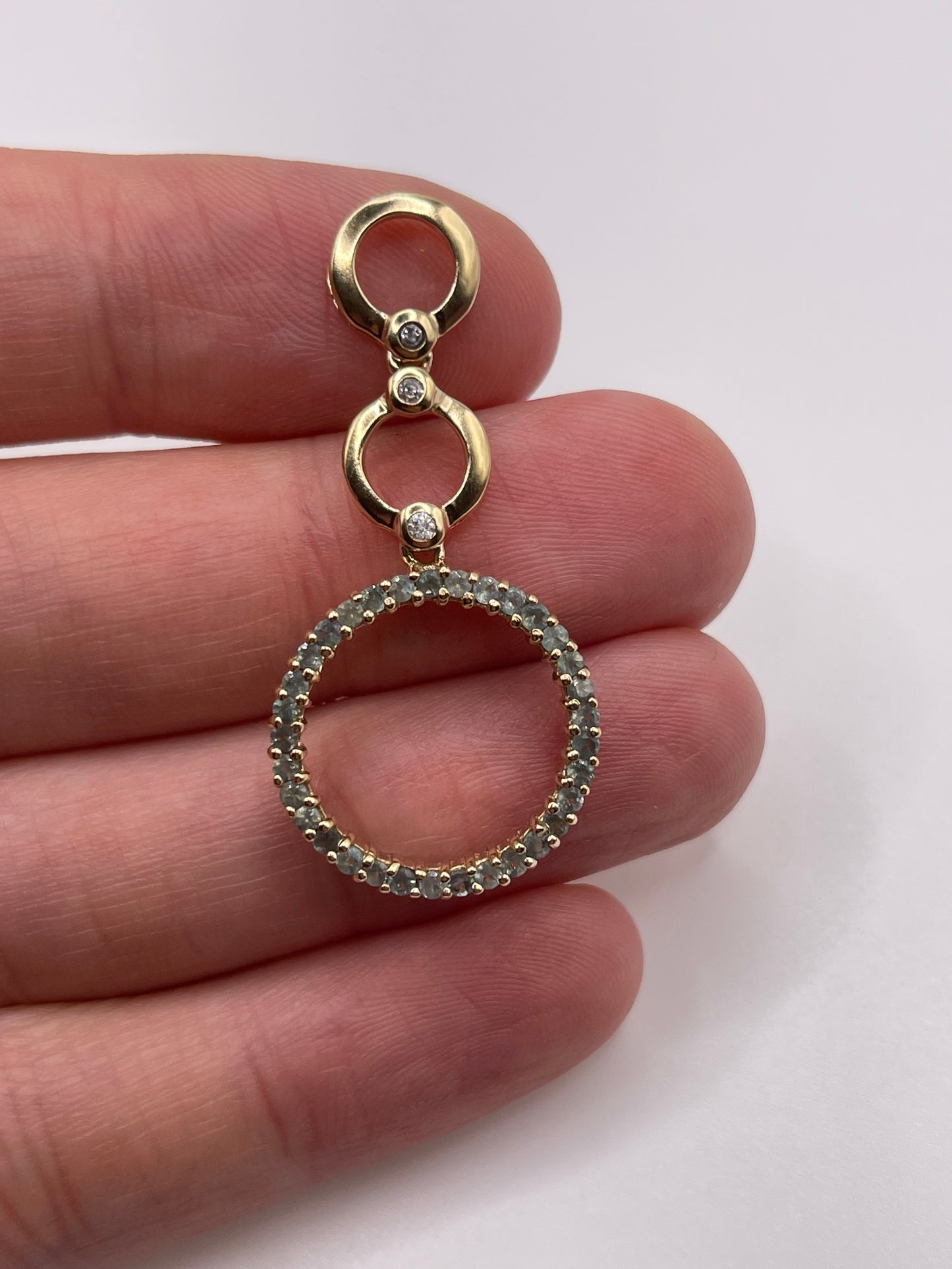 9ct gold alexandrite and diamond pendant