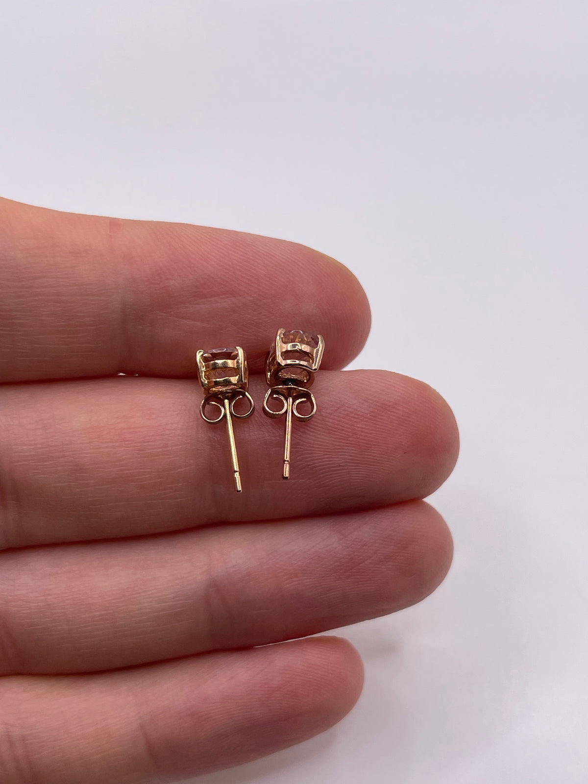 9ct rose gold morganite earrings