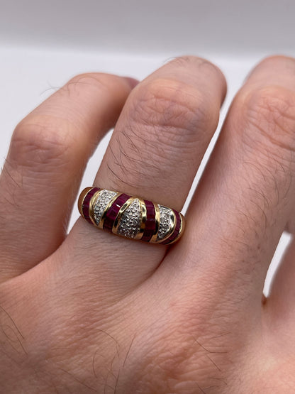 9ct gold ruby and diamond ring