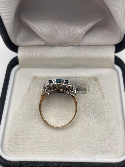 9ct gold topaz and diamond ring
