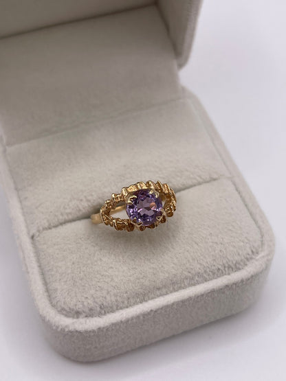 9ct gold amethyst ring